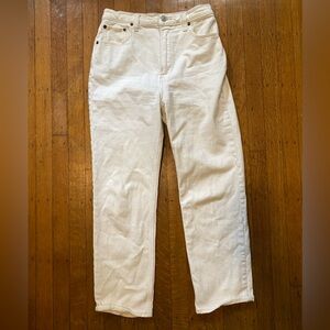 Abercrombie & Fitch The Ankle Straight High Rise Cream Pants